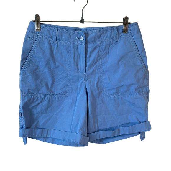 NWT TALBOTS PETITES Women's 100% Cotton Shorts Blue Size Petite 8 New - Picture 1 of 8